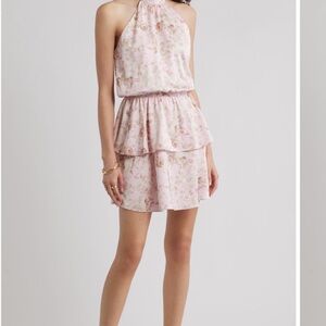 Chelsea28 TIERED HALTER MINI DRESS